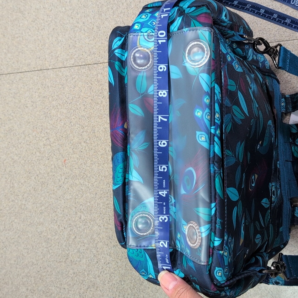 Lug Mini Puddle Jumper convertible Crossbody/Tote/Backpack. Peacock Teal - Picture 8 of 12